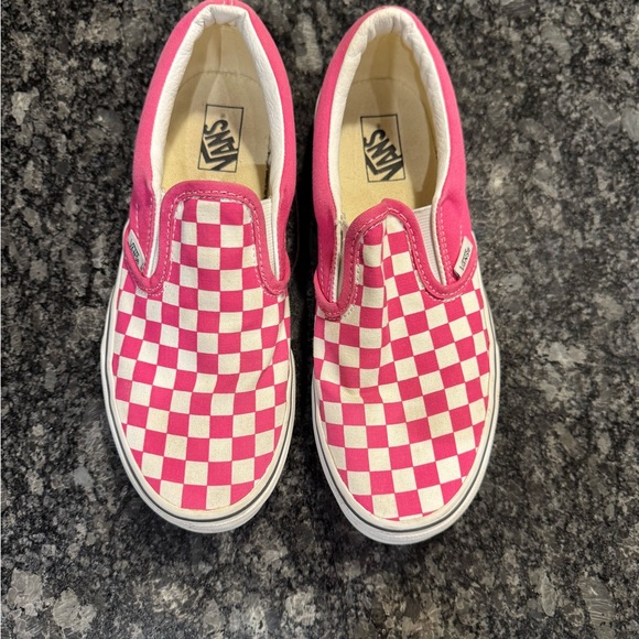 VANS Kids Pink Checkered Slip-On Shoes - Picture 3 of 5